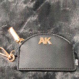 Black Leather Anne Klein Keychain Wallet